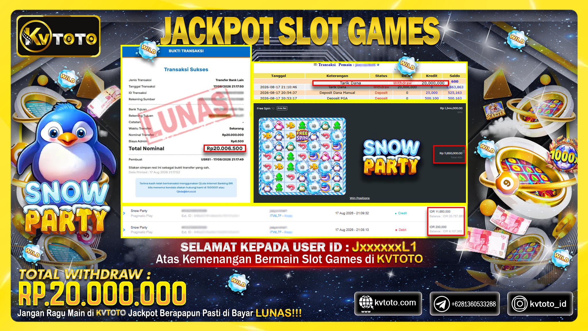 ✨ JACKPOT Di PERMAINAN SNOW PARTY✨