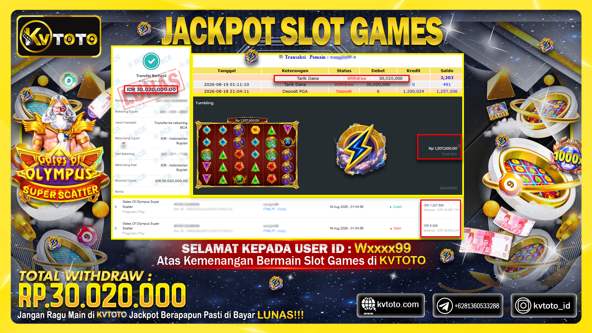 ✨ JACKPOT Di PERMAINAN GATES OF OLYMPUS  SUPER SCATTER✨