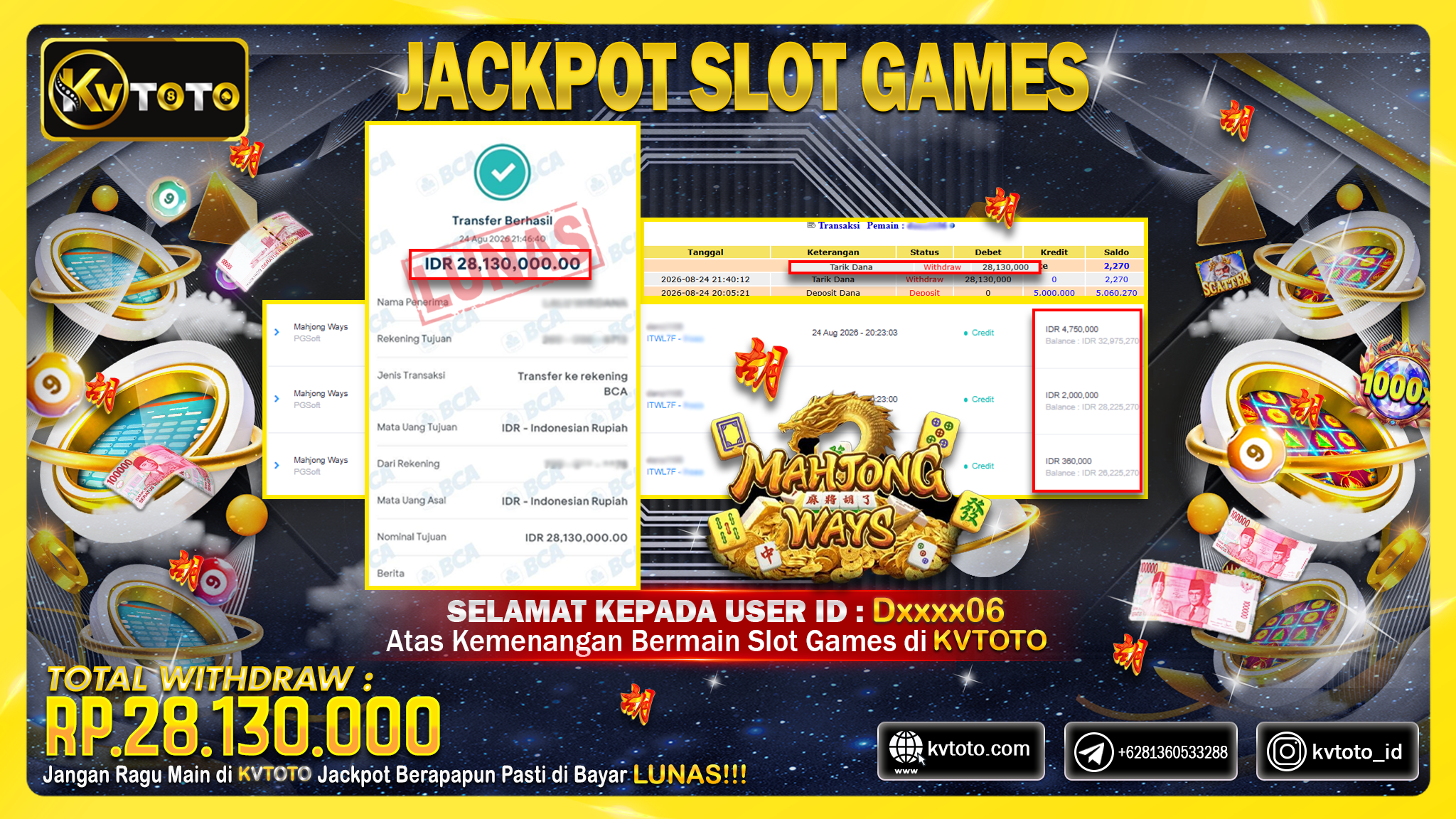 ✨ JACKPOT Di PERMAINAN MAHJONG WAYS✨