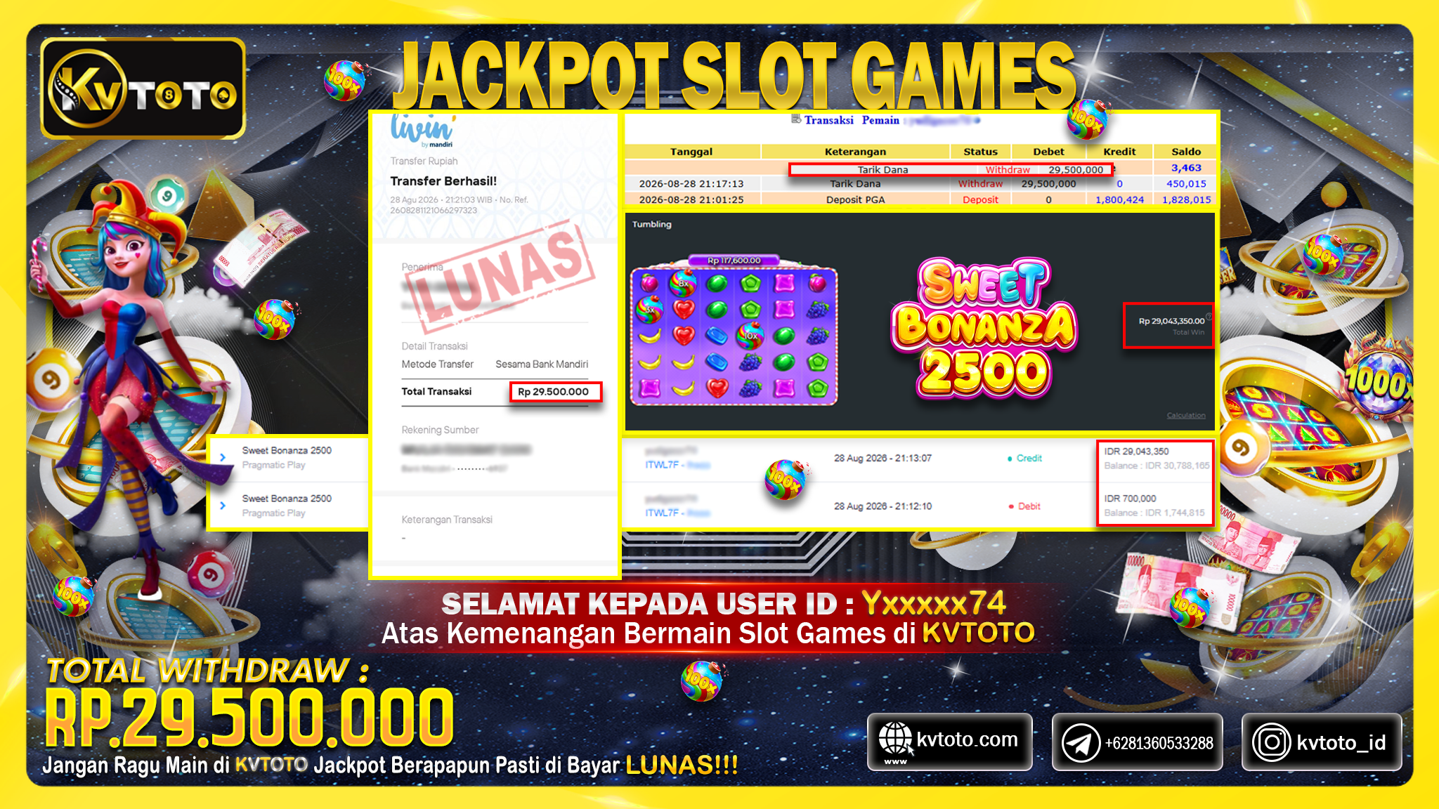 ✨ JACKPOT Di PERMAINAN SWEET BONANZA 2500 ✨