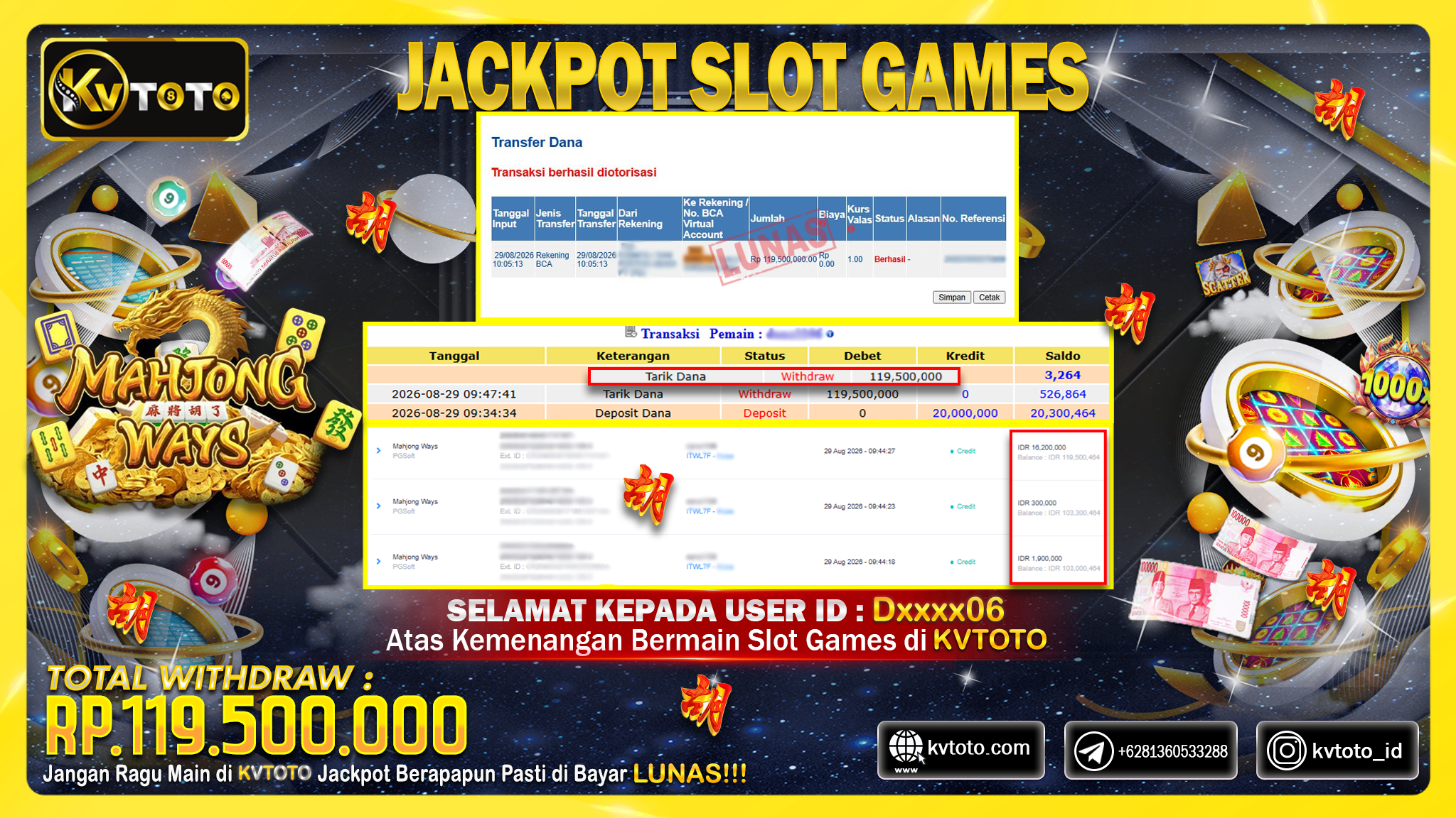 ✨ JACKPOT Di PERMAINAN MAHJONG WAYS ✨