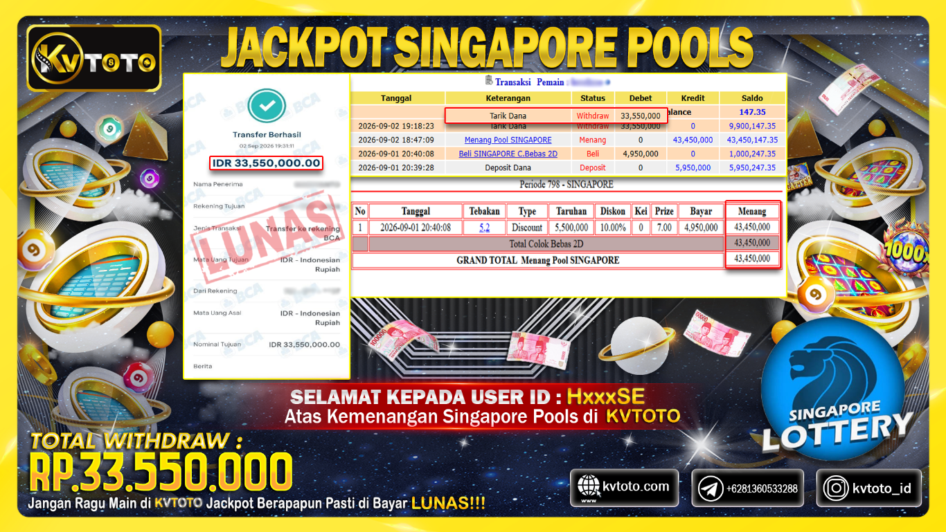 ✨ JACKPOT Di SINGAPORE POOLS✨
